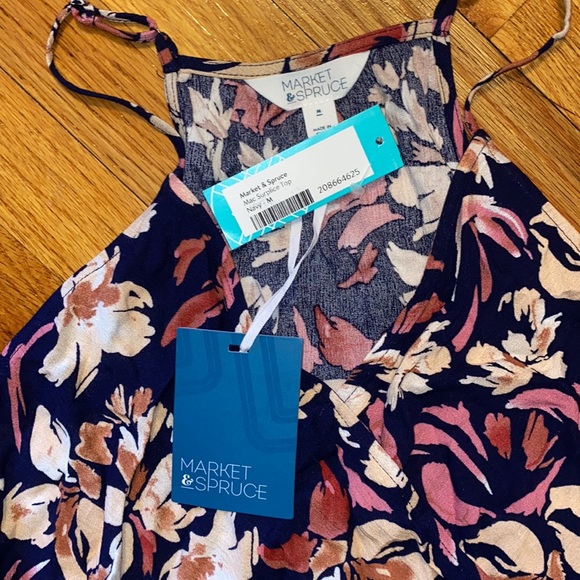 Market & Spruce Mac Surplice tank top M - Picture 2 of 3